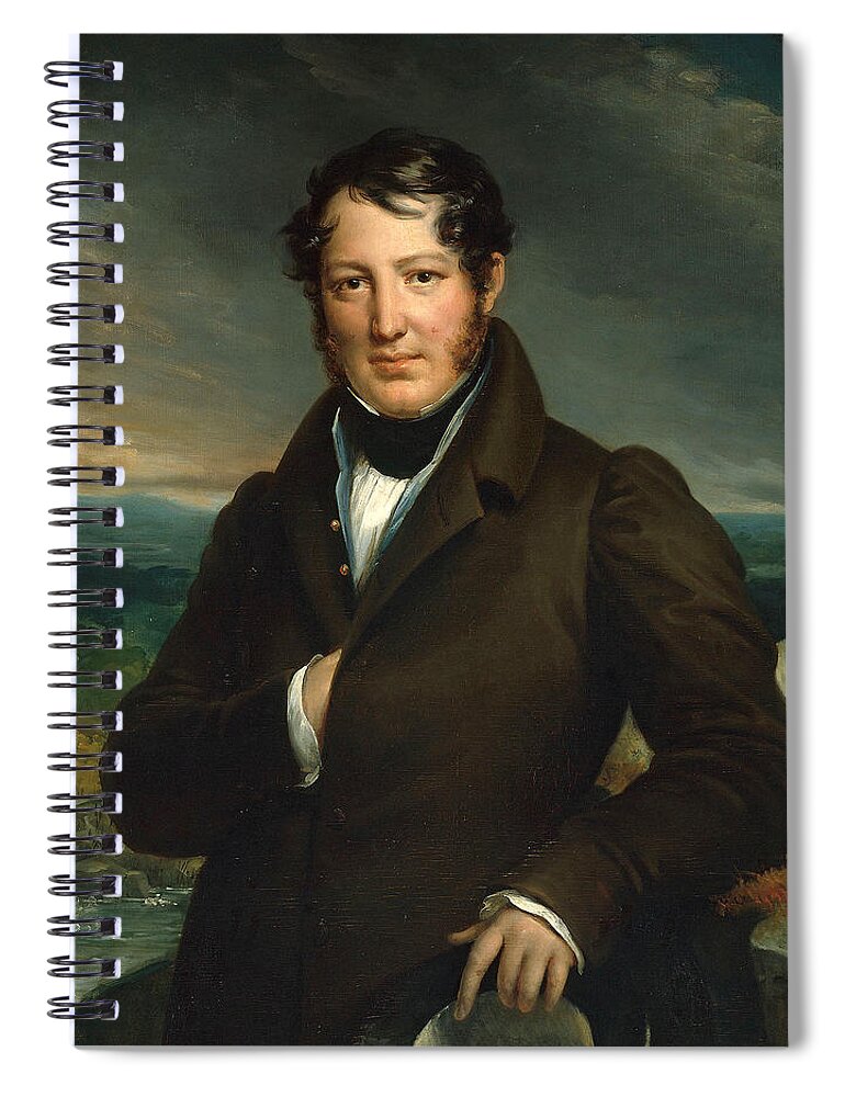 Attributed To Francois Gerard Spiral Notebook featuring the painting Monsieur Tortoni by Attributed to Francois Gerard