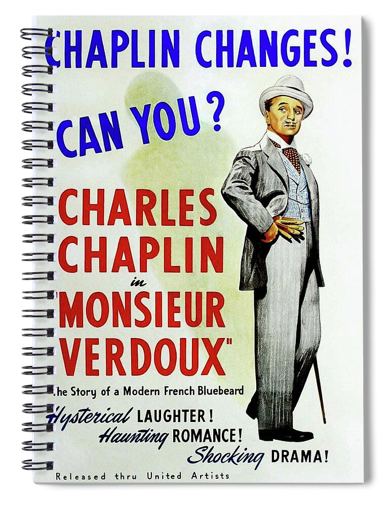 Monsieur Verdoux Spiral Notebook featuring the photograph Monsieur Verdoux by Vintage Hollywood Archive