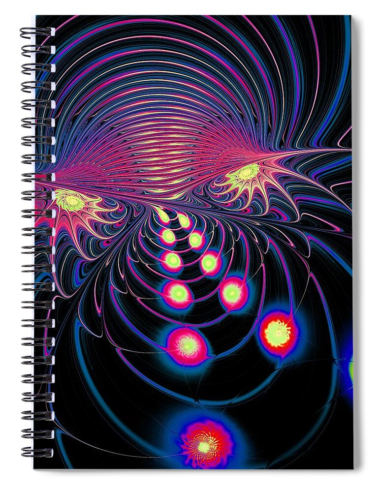 Monster Spiral Notebook featuring the digital art Monster's Eyes by Anastasiya Malakhova