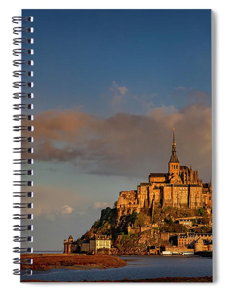 Mont-saint-michel Spiral Notebook featuring the photograph Mont Saint Michel - Saint Michael's Mount by Olivier Parent