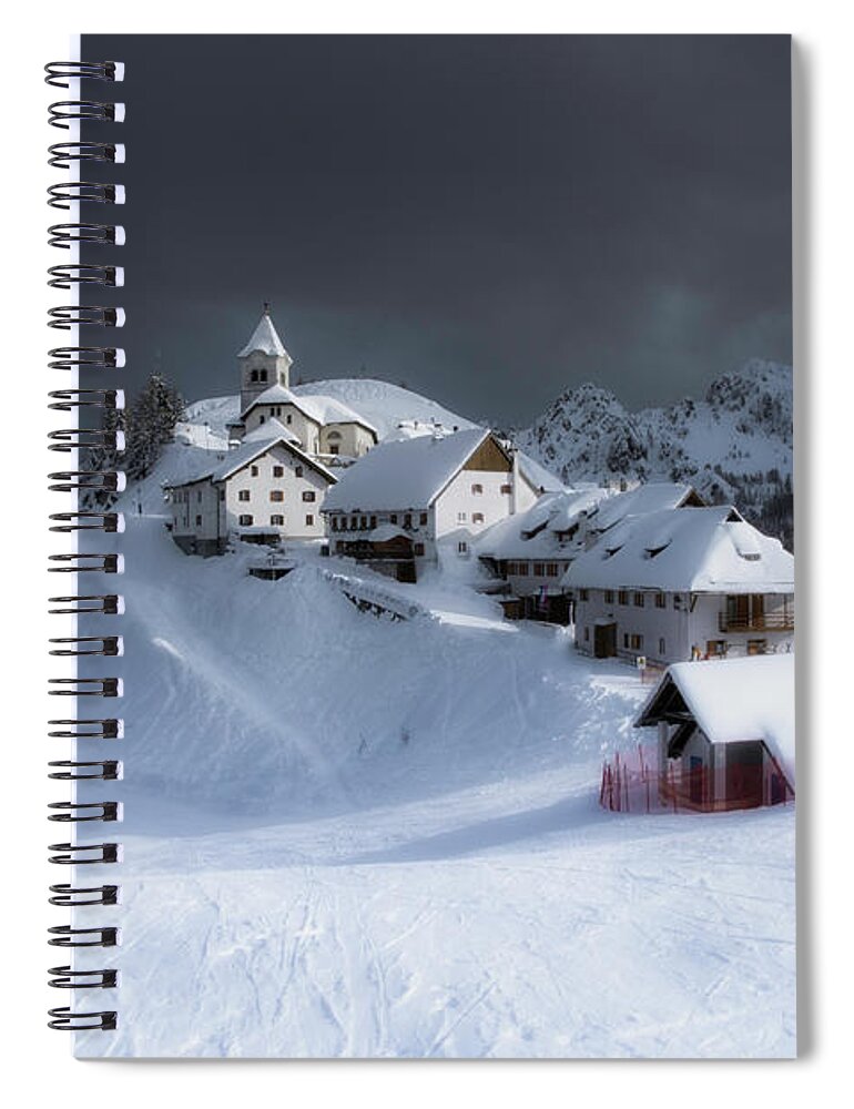 Tarvisio Spiral Notebook featuring the photograph Monte Lusario in winter 2 by Wolfgang Stocker