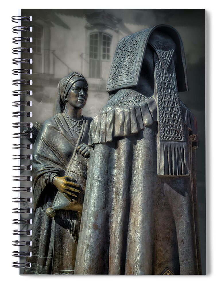 Typical Costumes Spiral Notebook featuring the photograph Monument to the Mirandese by Micah Offman