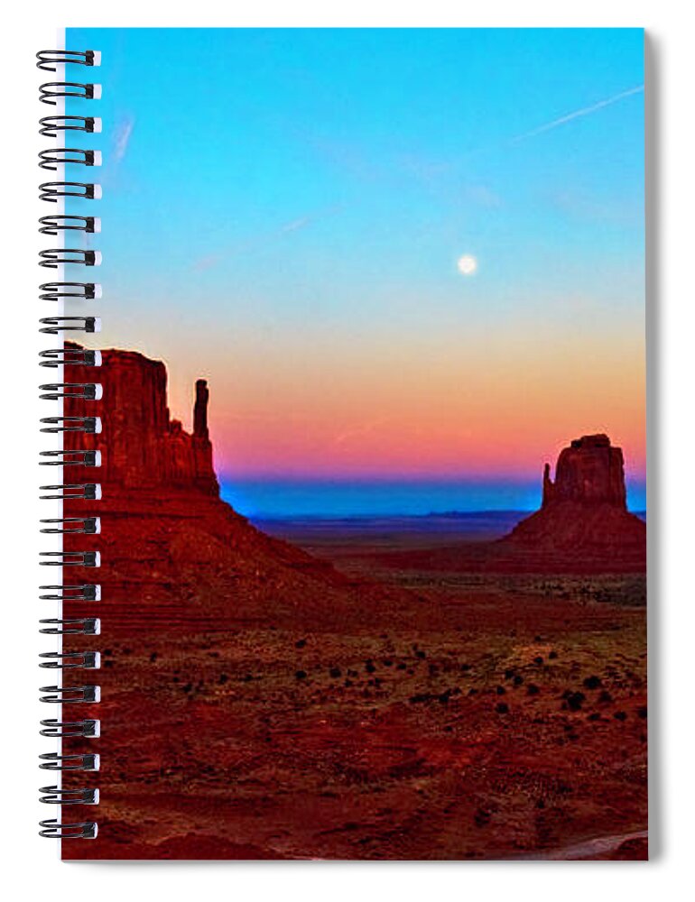 Monument Valley At Sunset Spiral Notebook featuring the photograph Monument Valley at Sunset by Mae Wertz