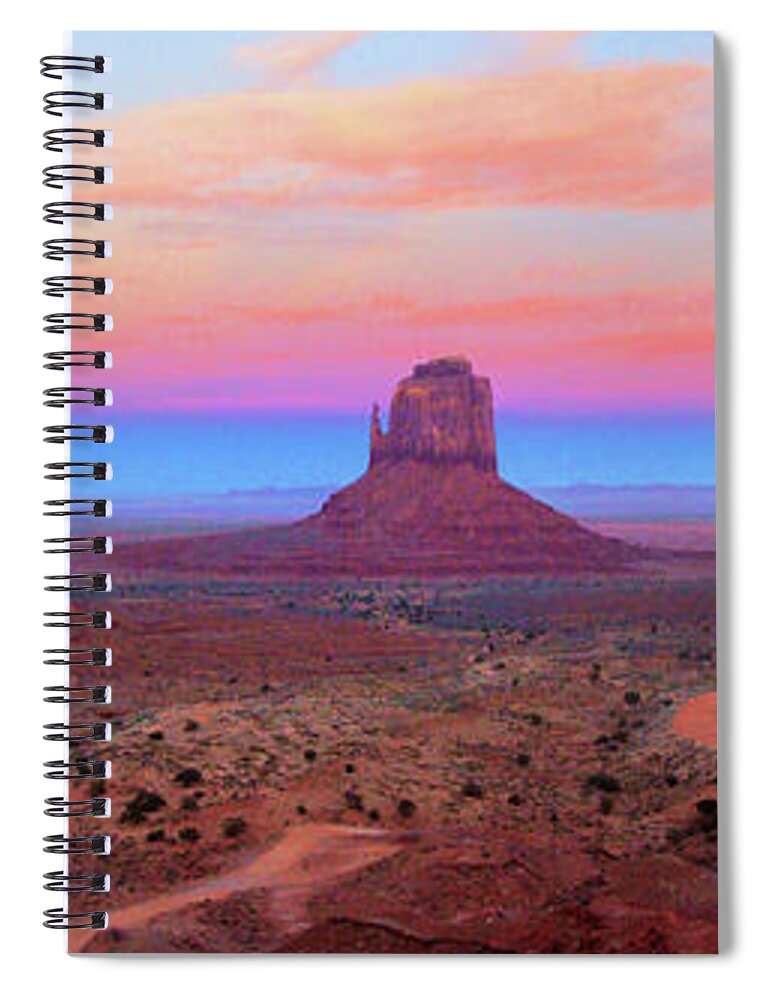 Desert Spiral Notebook featuring the photograph Monument Valley Just After Dark 2 by Mike McGlothlen
