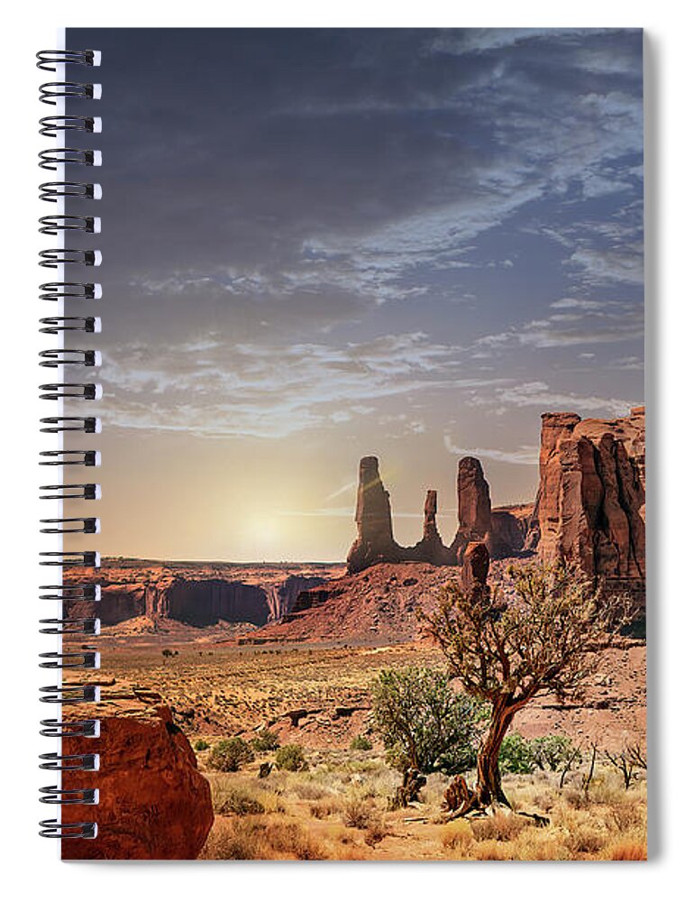  Spiral Notebook featuring the photograph Monument Valley by Laura Terriere