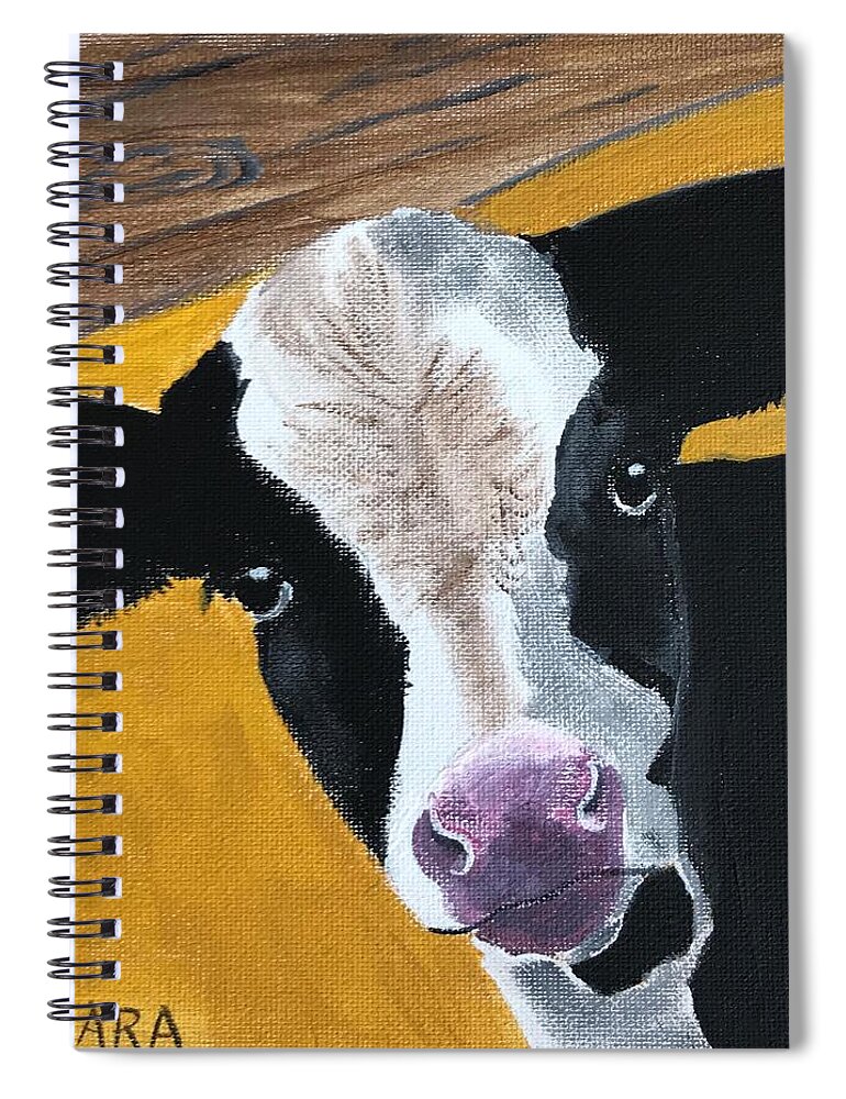 Pets Spiral Notebook featuring the painting Moo Cow by Kathie Camara