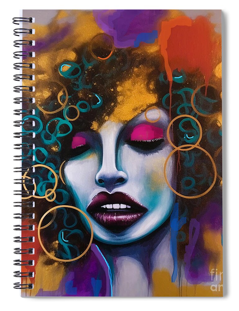 Woman Spiral Notebook featuring the painting Mood I Art Print by Crystal Stagg