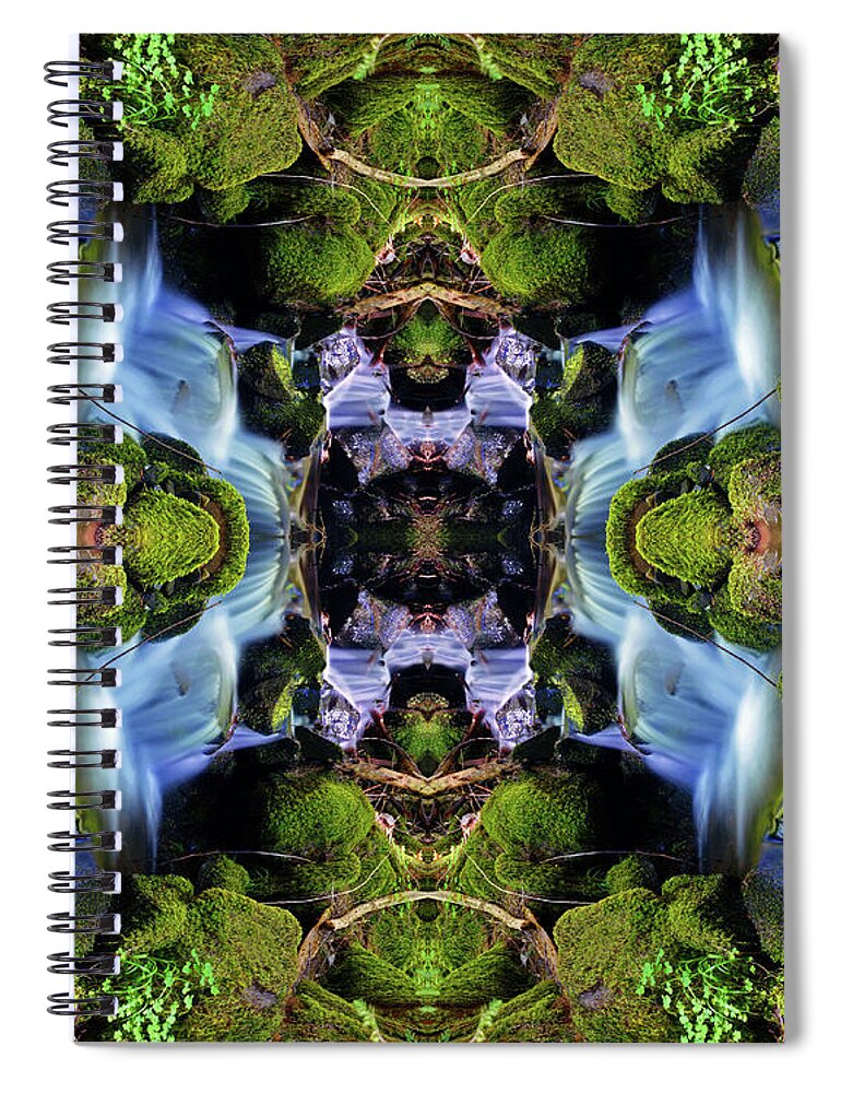 Nature Art Spiral Notebook featuring the photograph Moon Falls Magic #3 with Extra Color Saturation by Ben Upham III
