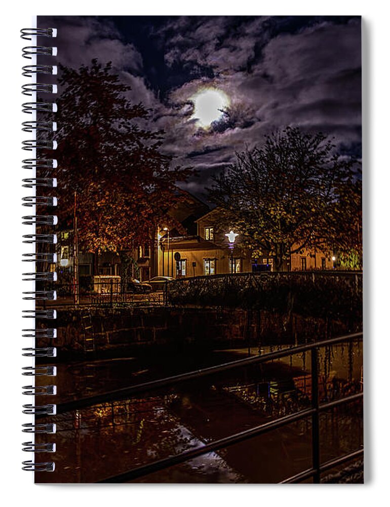 Moon In Clouds Spiral Notebook featuring the photograph Moon in clouds #k3 by Leif Sohlman