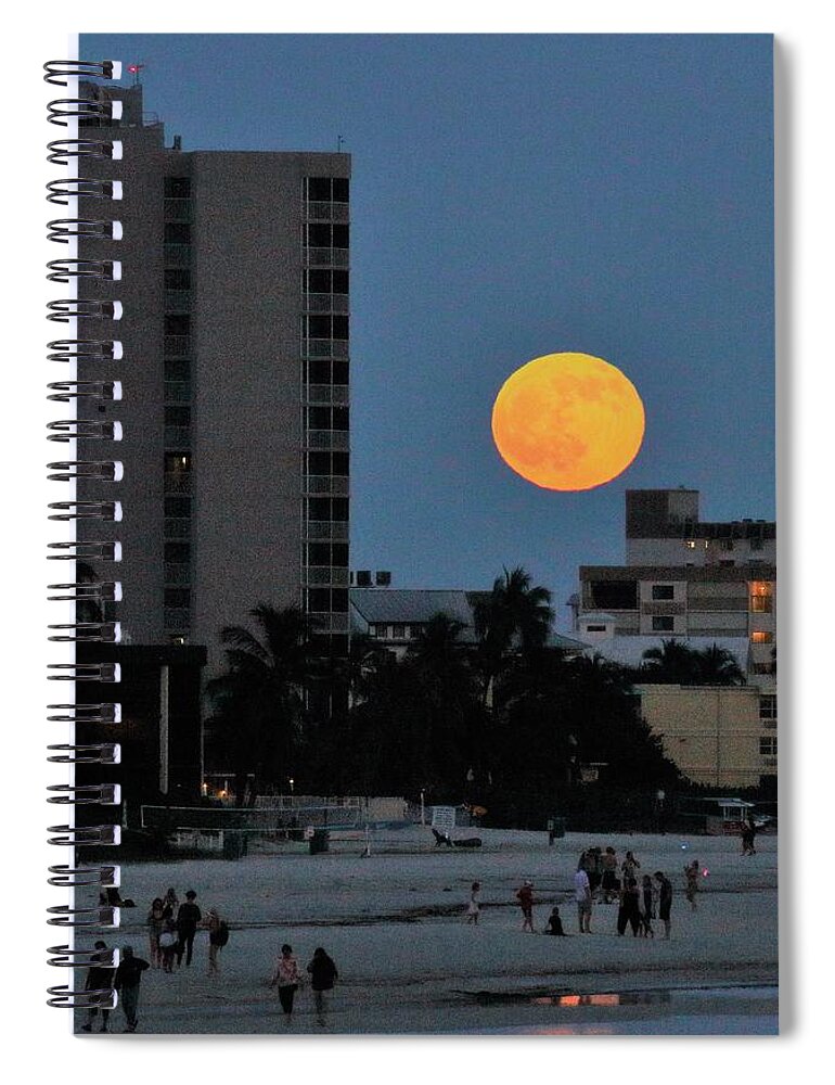 Moon Spiral Notebook featuring the photograph Moon Rise by Mingming Jiang