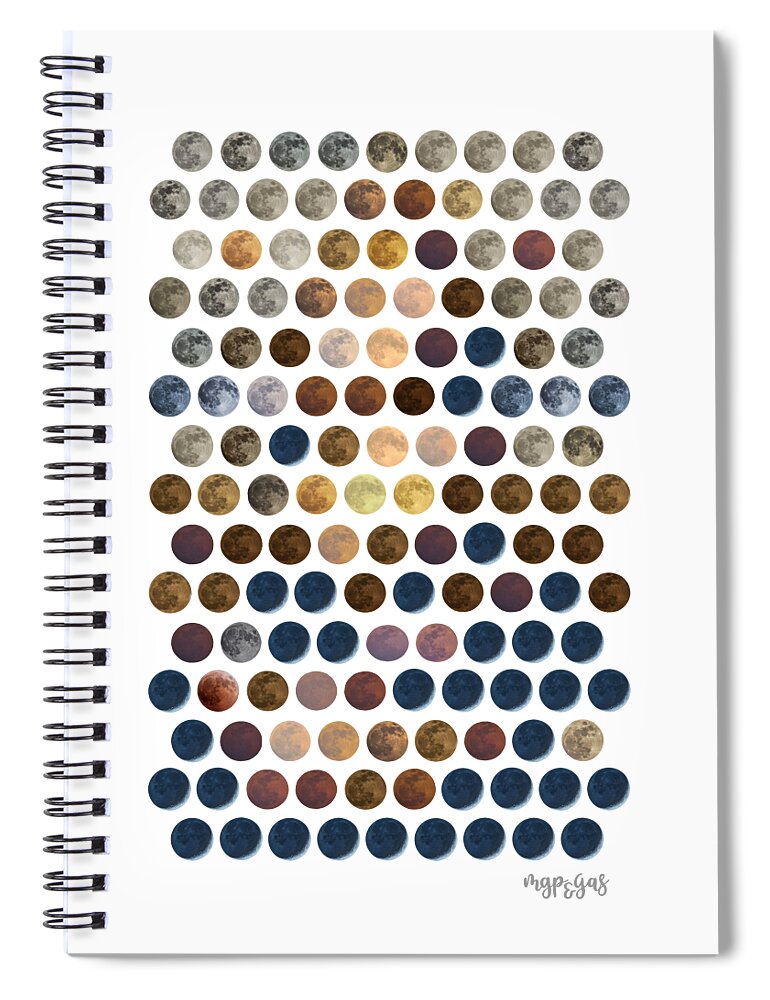Moona Spiral Notebook featuring the mixed media Moona Lisa by Gianni Sarcone