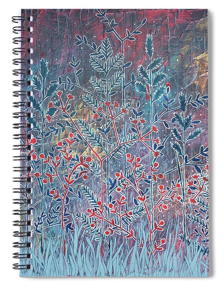 Moonlit Spiral Notebook featuring the painting Moonlight by Laura Hol Art