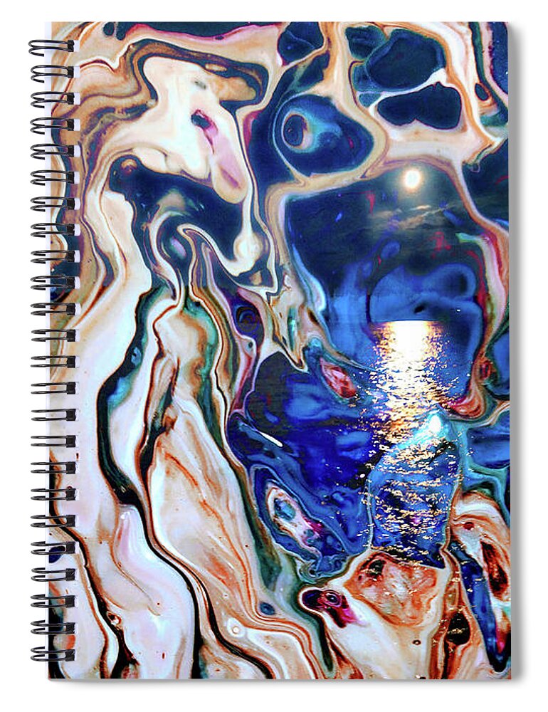  Spiral Notebook featuring the mixed media Moonlit by Rein Nomm