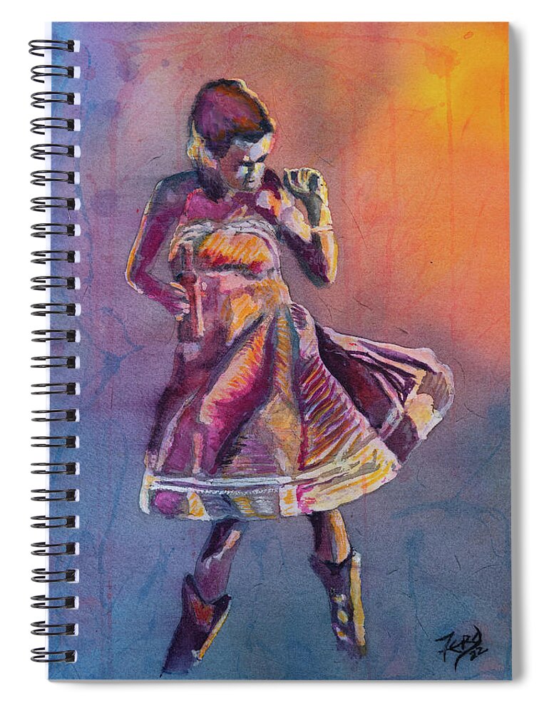 Painting Spiral Notebook featuring the painting Moonlite Swing by Robert FERD Frank