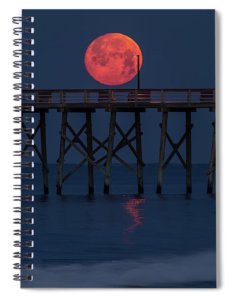 Fullmoon Spiral Notebook featuring the photograph Moonset by Nick Noble
