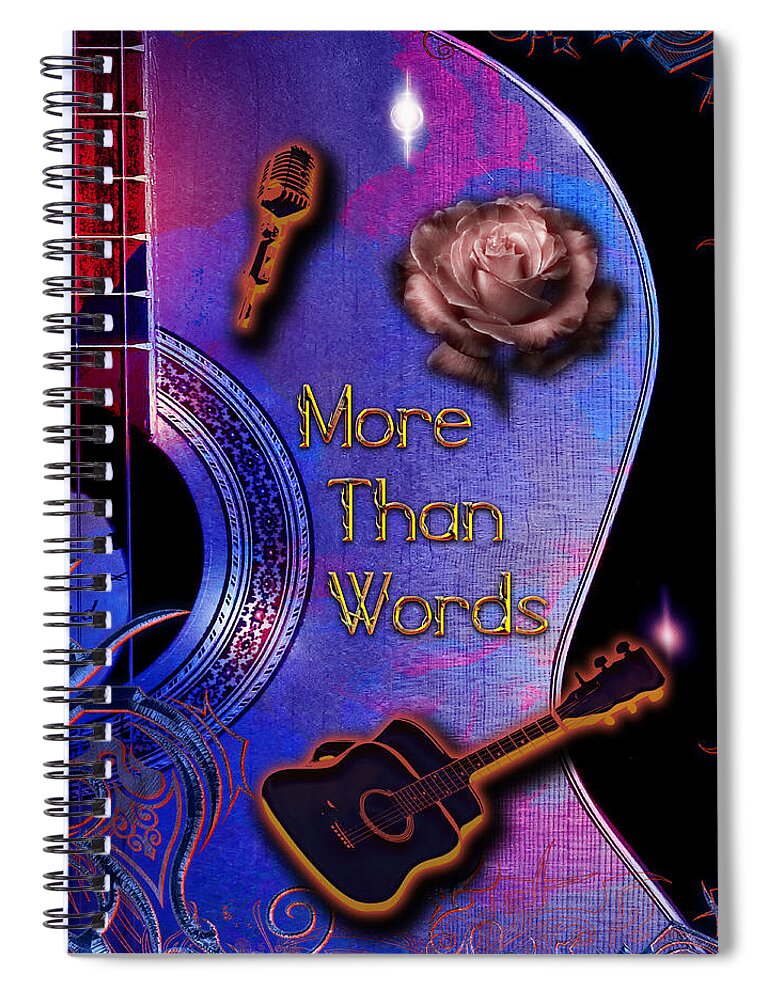 Guitar Spiral Notebook featuring the digital art More Than Words by Michael Damiani
