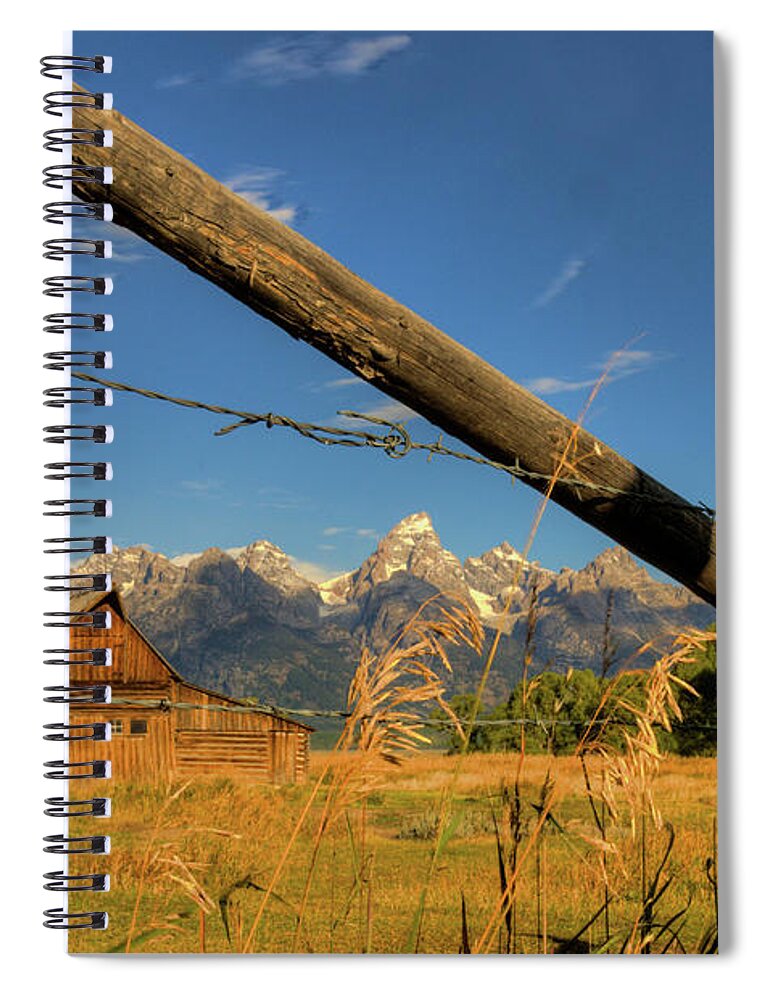Autumn Spiral Notebook featuring the photograph Mormon Row by Melissa Southern