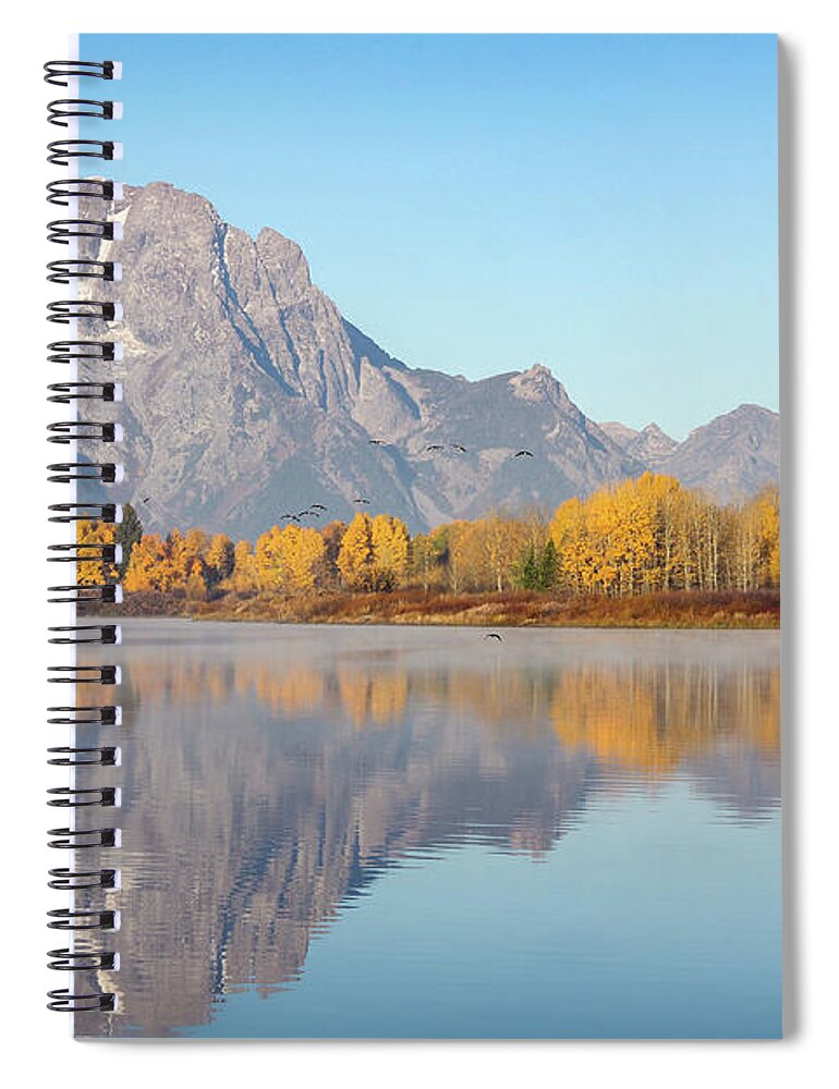 Canada Goose Spiral Notebook featuring the photograph Morning at Oxbow Bend by Robert Carter