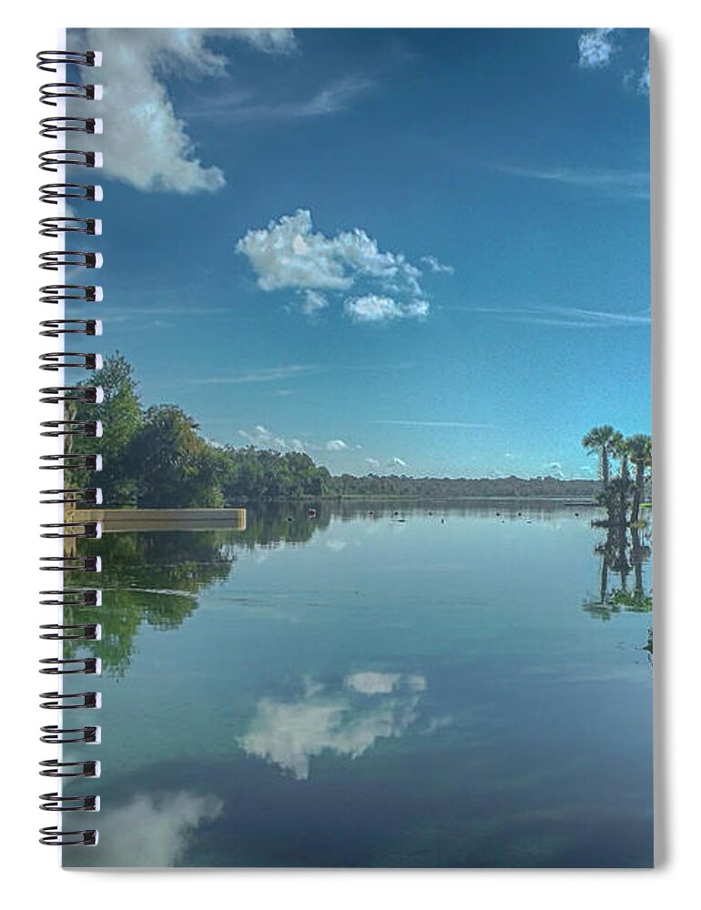 Spring Spiral Notebook featuring the photograph Morning at the Spring by Judy Hall-Folde