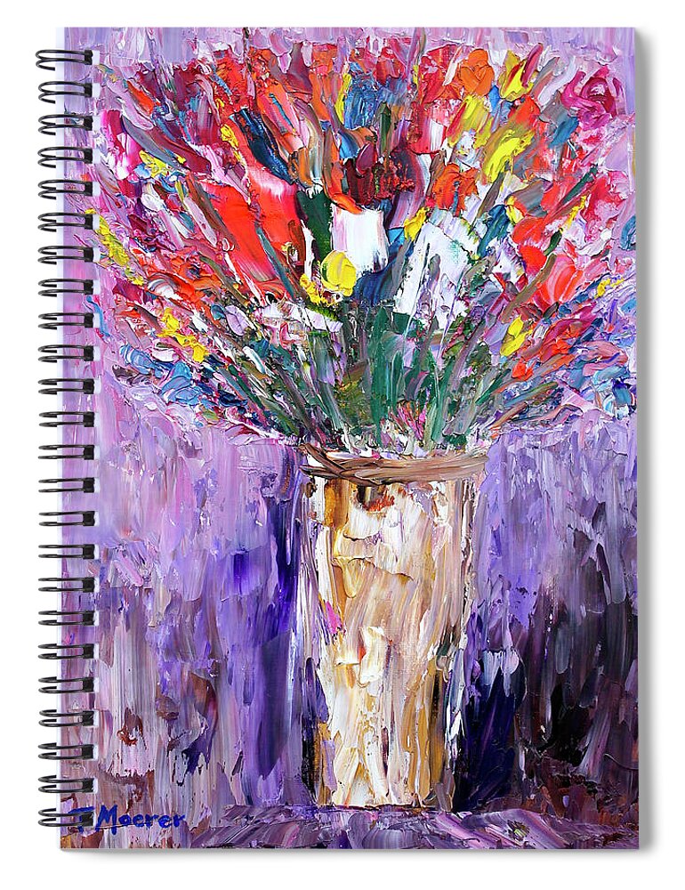Flowers Spiral Notebook featuring the painting Morning Bouquet by Teresa Moerer