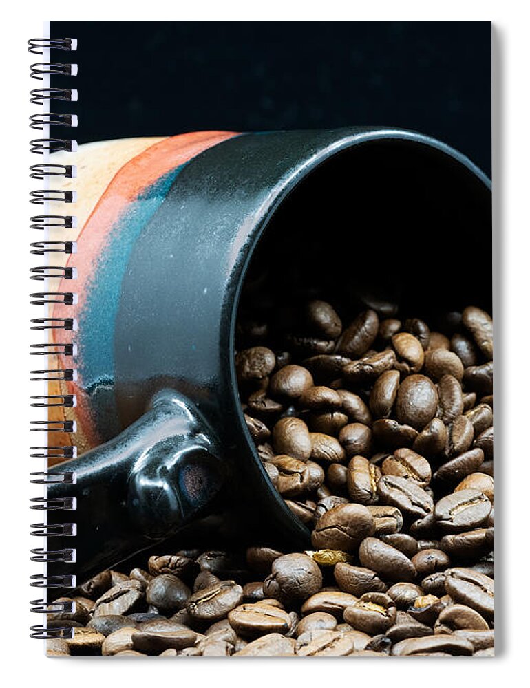 Mug Spiral Notebook featuring the photograph Morning Coffee Beans by L Bosco