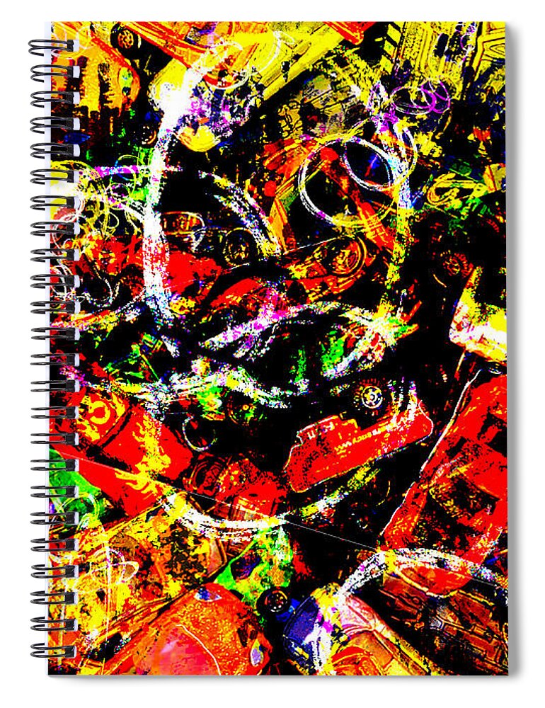 Abstract Spiral Notebook featuring the digital art Morning Commute by Sandra Selle Rodriguez