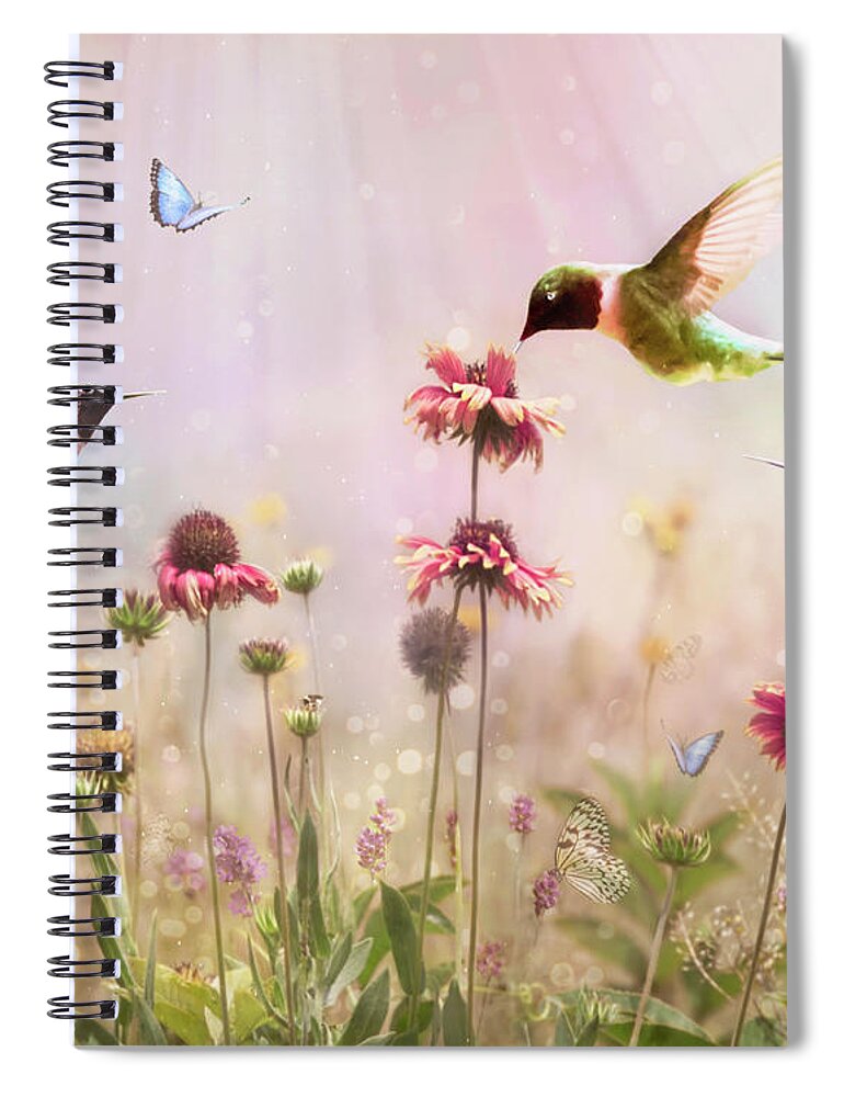 Garden Spiral Notebook featuring the photograph Morning Dance of the Garden by Shara Abel