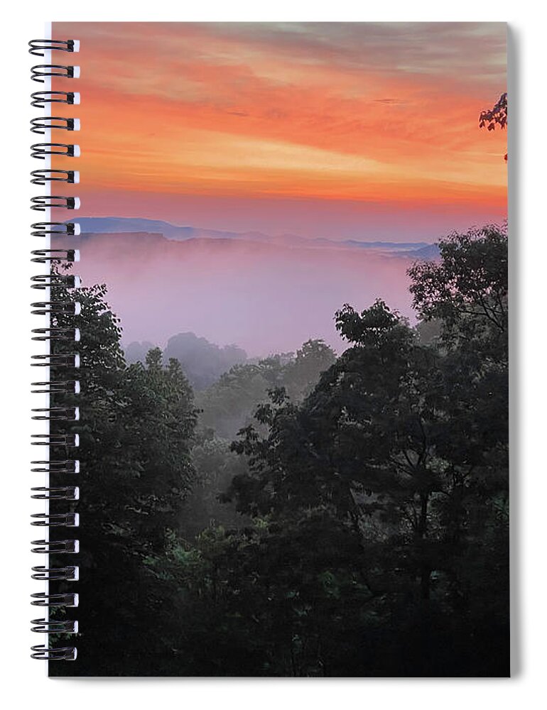 Blue Ridge Parkway Spiral Notebook featuring the photograph Morning Fog by Meta Gatschenberger