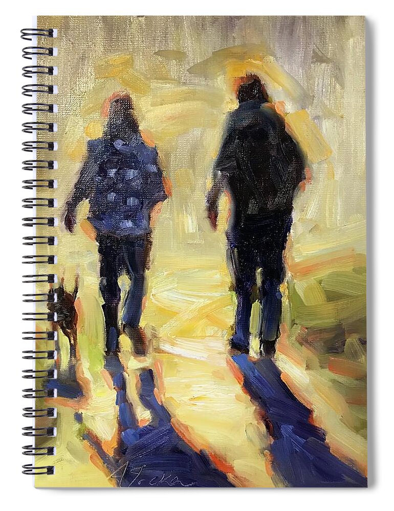 Couple Spiral Notebook featuring the painting Morning Glory by Ashlee Trcka