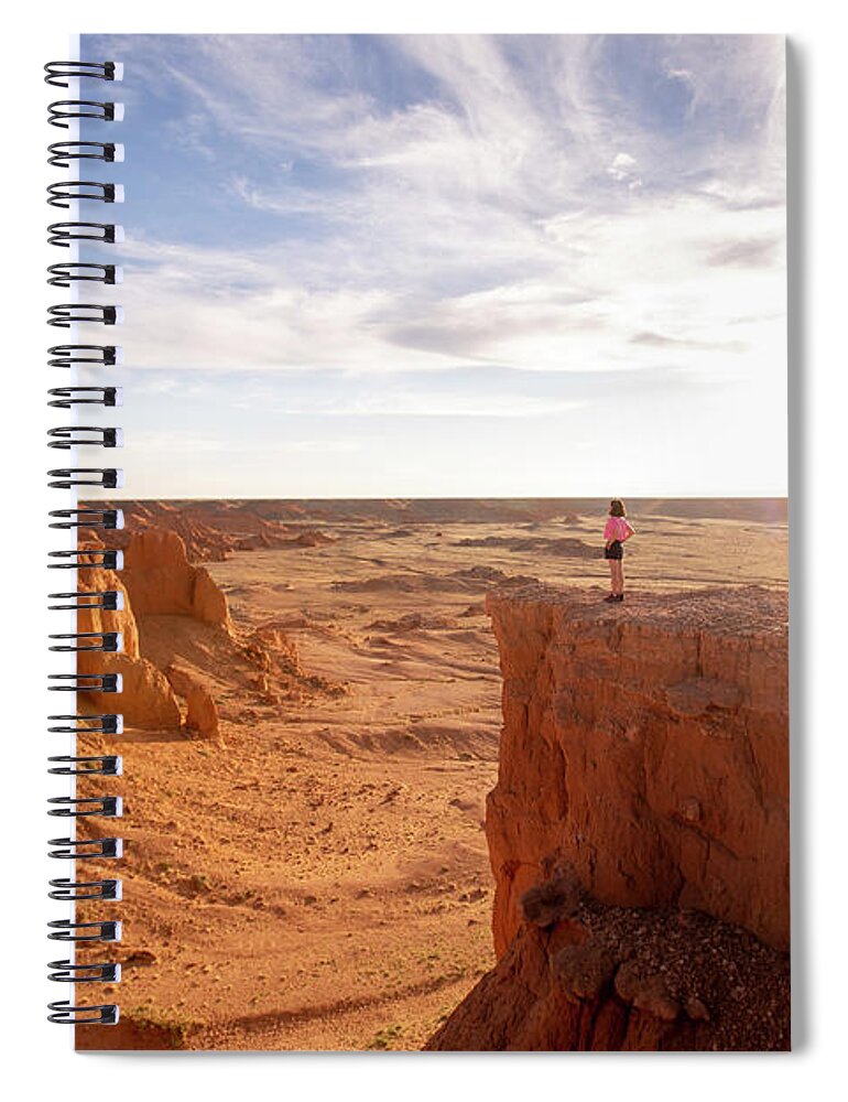 Herders Lifestyle Spiral Notebook featuring the photograph Morning Gobi by Bat-Erdene Baasansuren