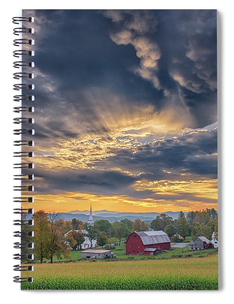 Vermont Spiral Notebook featuring the photograph Morning Light in Peacham by Kristen Wilkinson