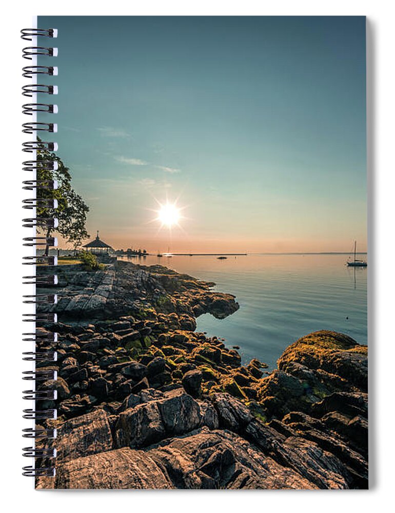 Gazebo Spiral Notebook featuring the photograph Morning Light by June Marie Sobrito