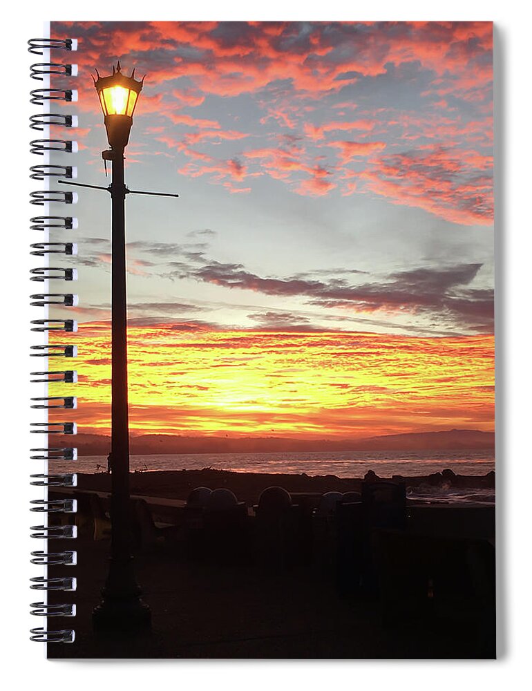Jennifer Kane Webb Spiral Notebook featuring the photograph Morning Light Over Espanade by Jennifer Kane Webb