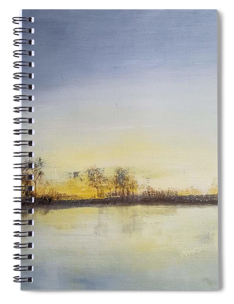  Spiral Notebook featuring the painting Morning on the Lake by Caroline Philp