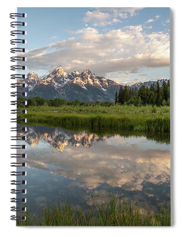 Grand Teton National Park Spiral Notebook featuring the photograph Morning Reflections at Schwabacher Landing by Constance Puttkemery
