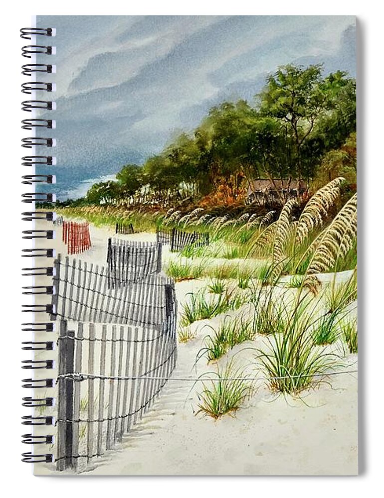Landscape Spiral Notebook featuring the painting Morning Stroll by Jeanette Ferguson