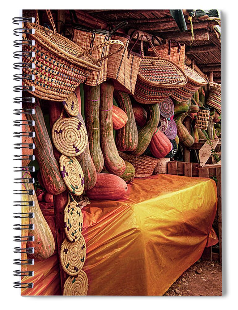 Morocco Spiral Notebook featuring the photograph Moroccan Gourds by Edward Shmunes