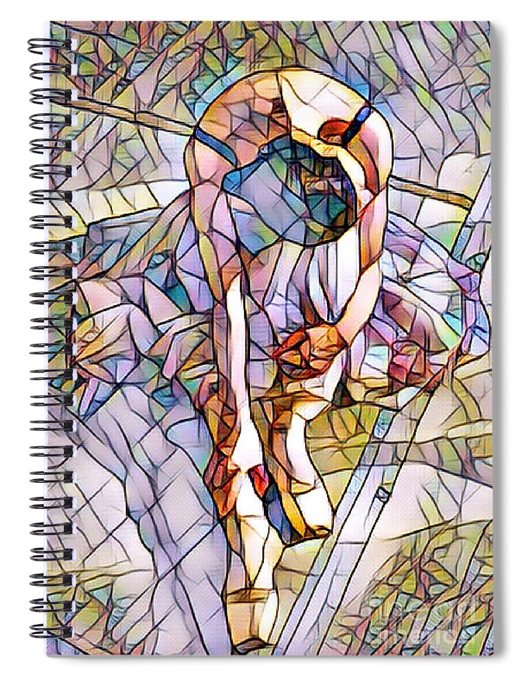 Fineartamerica Spiral Notebook featuring the digital art Mosaic Portret ballet by Yvonne Padmos