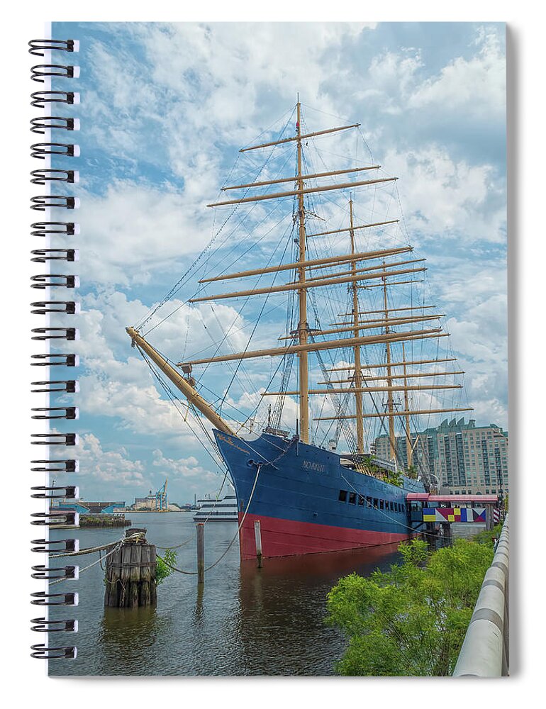 Philadelphia Spiral Notebook featuring the photograph Moshulu at Penns Landing by Kristia Adams