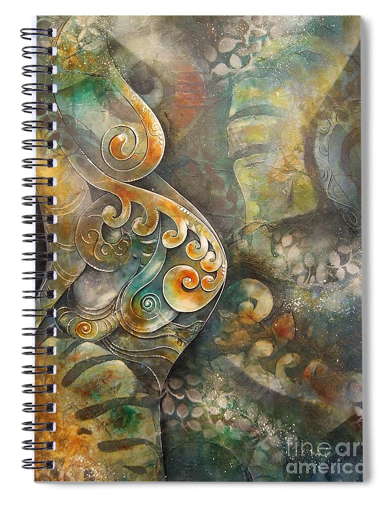 Motherearth Spiral Notebook featuring the painting Mother Earth Aotearoa by Reina Cottier