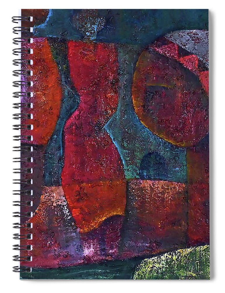 African Art Spiral Notebook featuring the painting Mother Looks On by Martin Tose 1959-2004