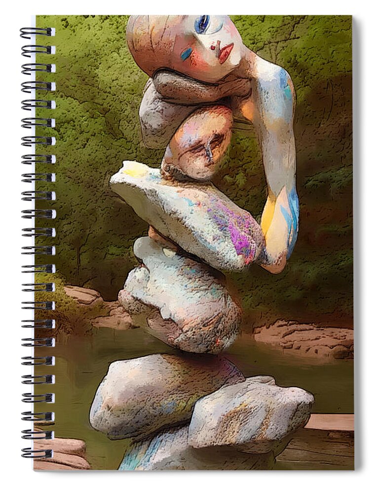 Abstract Spiral Notebook featuring the digital art Mother nature by David Lane