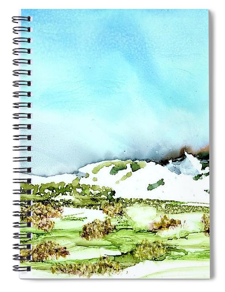 Snow Spiral Notebook featuring the painting Mother Nature's Stutter Step by Angela Marinari