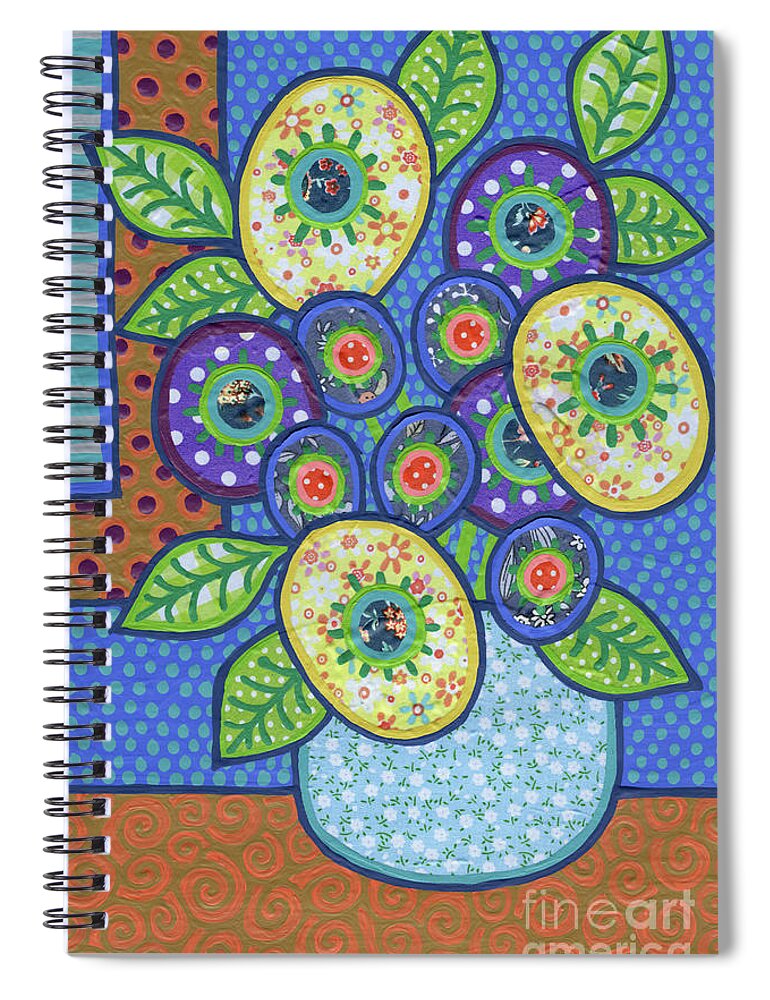 Flowers In A Vase Spiral Notebook featuring the painting Mother's Day Bouquet by Amy E Fraser