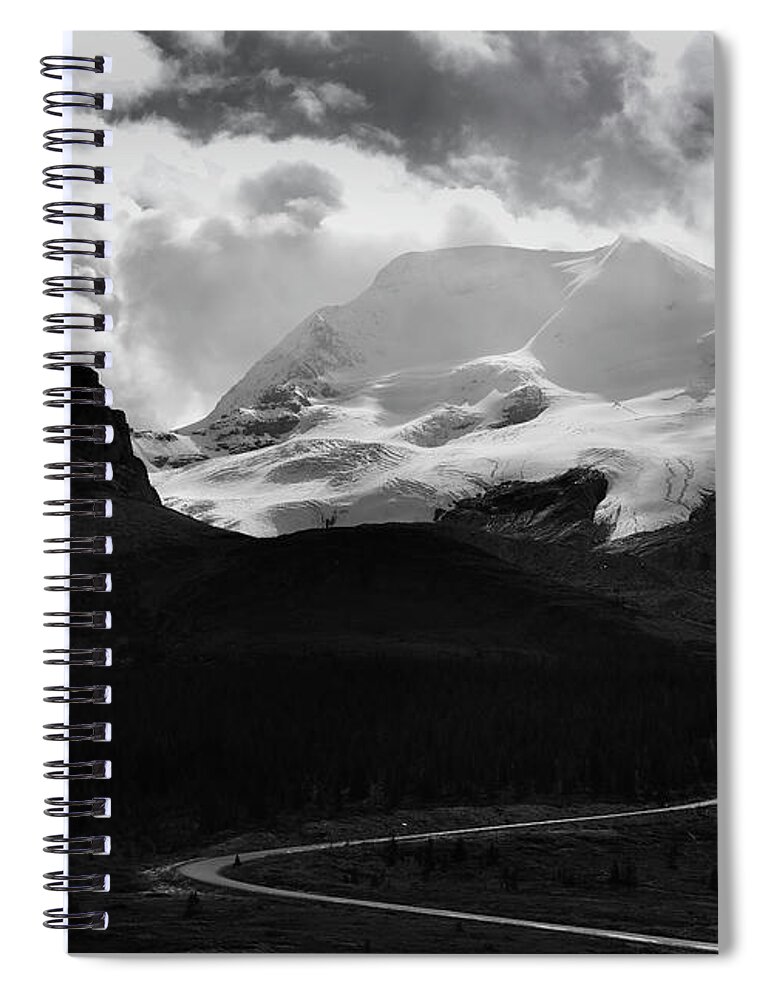 Mount Athabasca Road Spiral Notebook featuring the photograph Mount Athabasca Road by Dan Sproul