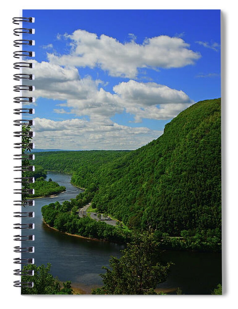 Mount Minsi Spring Green And Thermal Clouds Spiral Notebook featuring the photograph Mount Minsi Spring Green and Thermal Clouds by Raymond Salani III