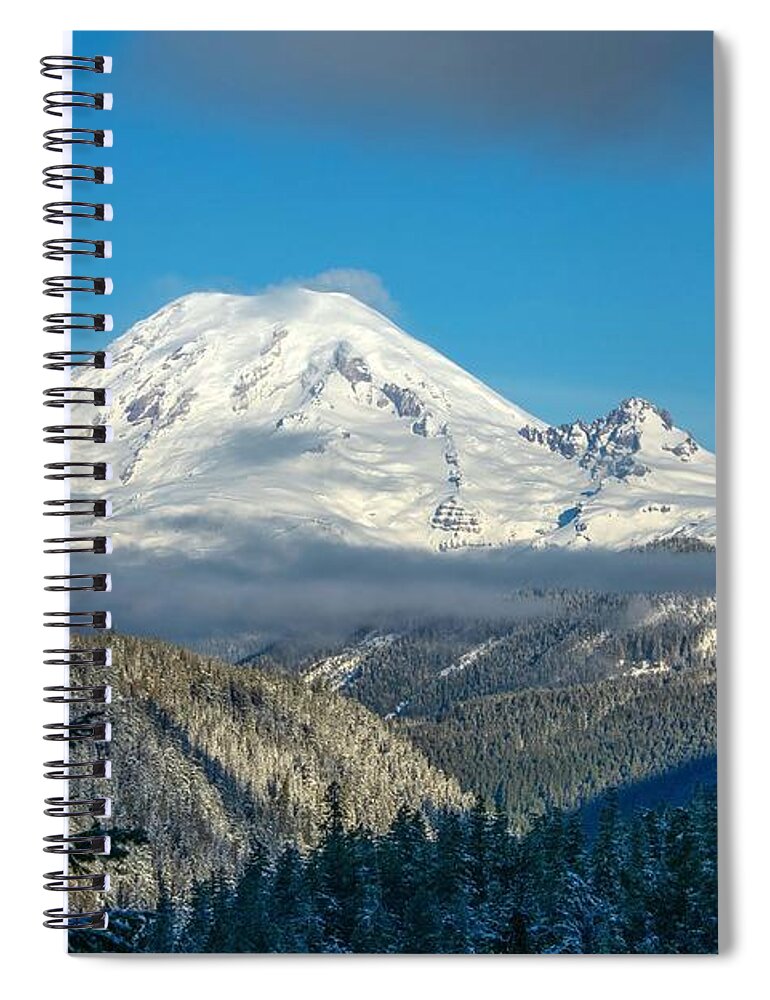 Mount Rainier Appearance Spiral Notebook featuring the photograph Mount Rainier appearance by Lynn Hopwood