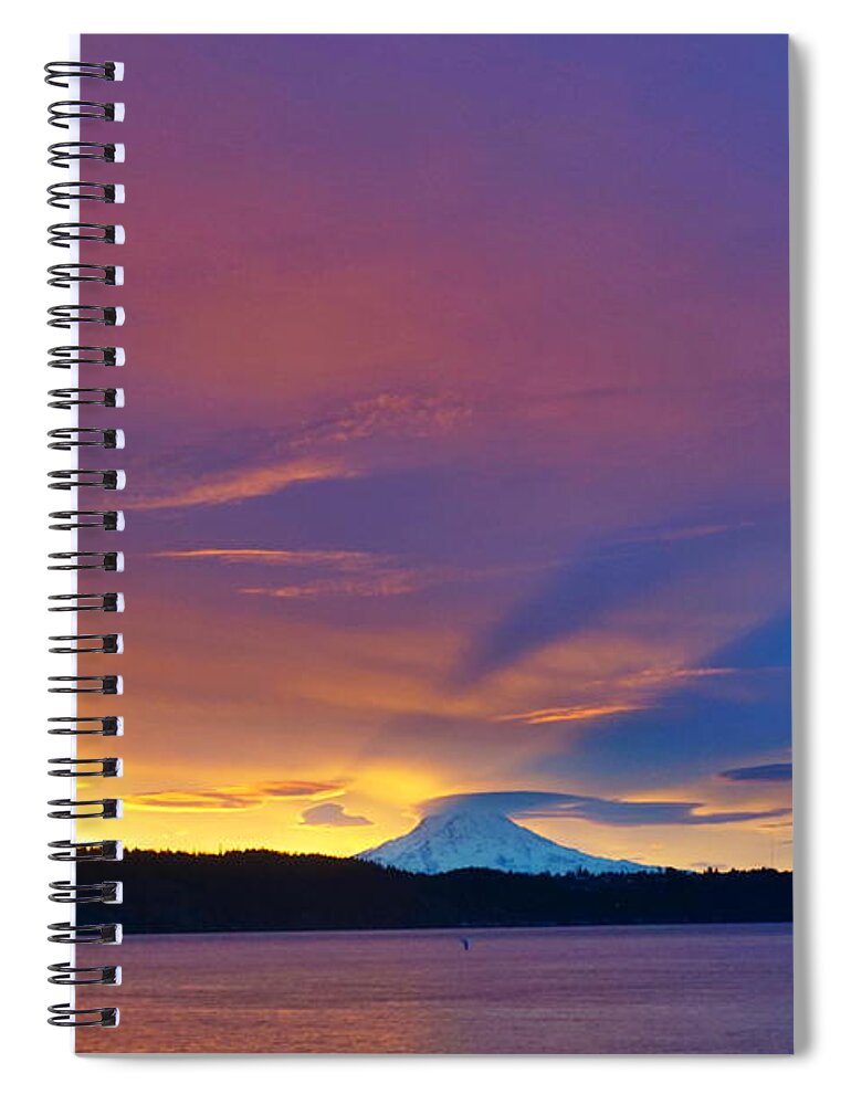Salmon Bay Spiral Notebook featuring the photograph Mount Rainier Sunrise by Bill TALICH