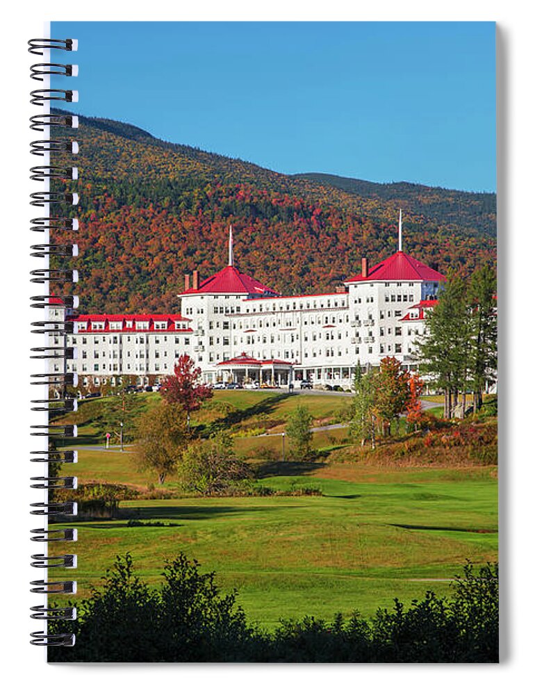 Mount Spiral Notebook featuring the photograph Mount Washington Hotel Autumn by White Mountain Images