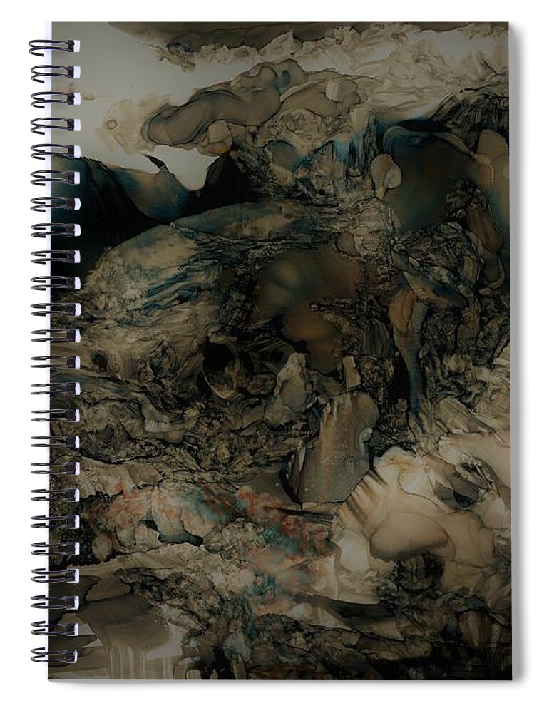 Mountain Spiral Notebook featuring the painting Mountain Dawn by Angela Marinari